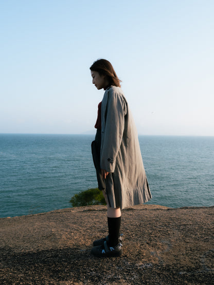 1950-60s French Black Chambray Atelier Coat