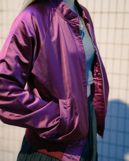 1980s "SUN SHOP CUSTOM MADE" Satin Jacket