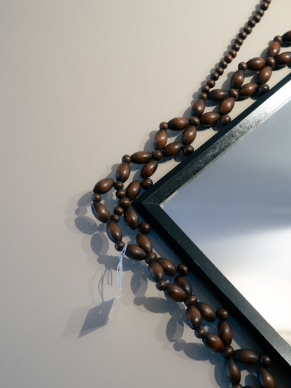 Wooden Bead Woven Mirror 木珠編織壁掛菱形鏡