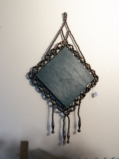Wooden Bead Woven Mirror 木珠編織壁掛菱形鏡
