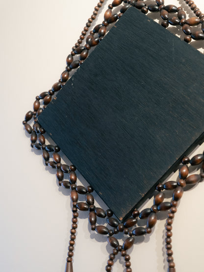 Wooden Bead Woven Mirror 木珠編織壁掛菱形鏡