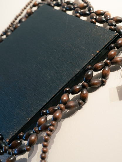 Wooden Bead Woven Mirror 木珠編織壁掛菱形鏡
