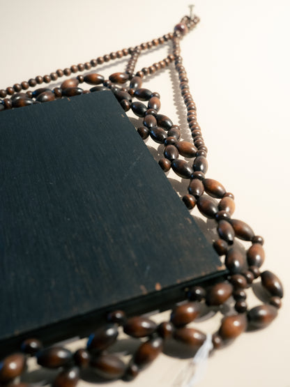 Wooden Bead Woven Mirror 木珠編織壁掛菱形鏡