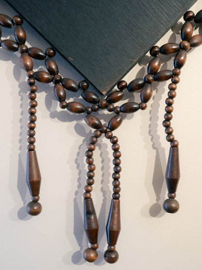 Wooden Bead Woven Mirror 木珠編織壁掛菱形鏡