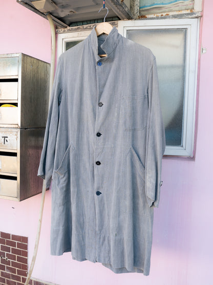 1950-60s French Black Chambray Atelier Coat