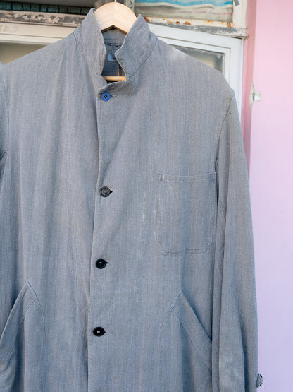 1950-60s French Black Chambray Atelier Coat
