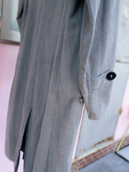 1950-60s French Black Chambray Atelier Coat