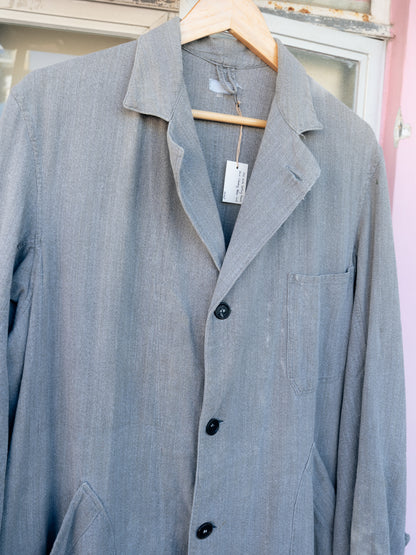 1950-60s French Black Chambray Atelier Coat