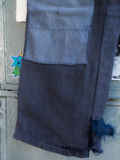 1930-40s French Indigo Cotton Twill Work Pants