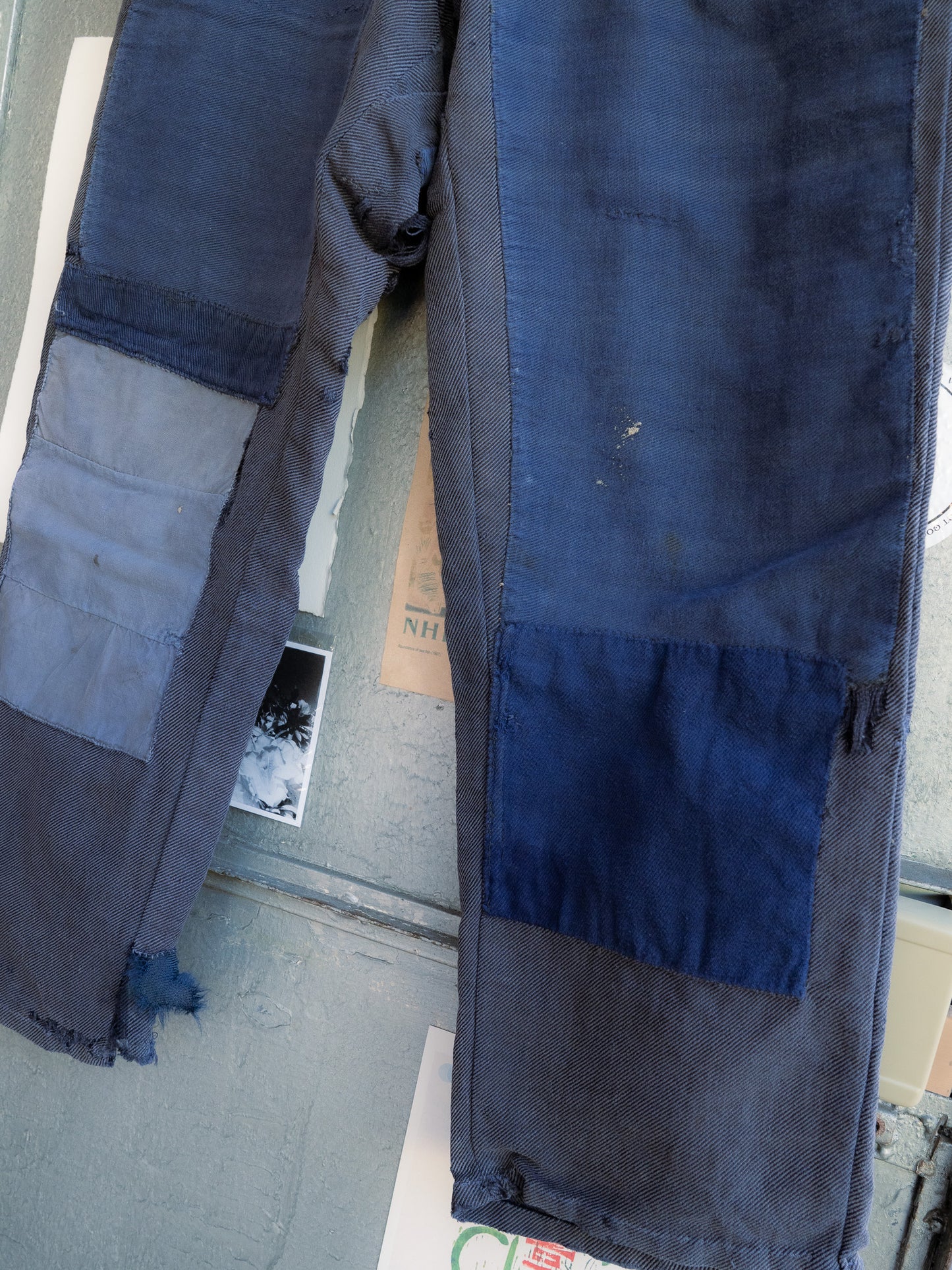 1930-40s French Indigo Cotton Twill Work Pants
