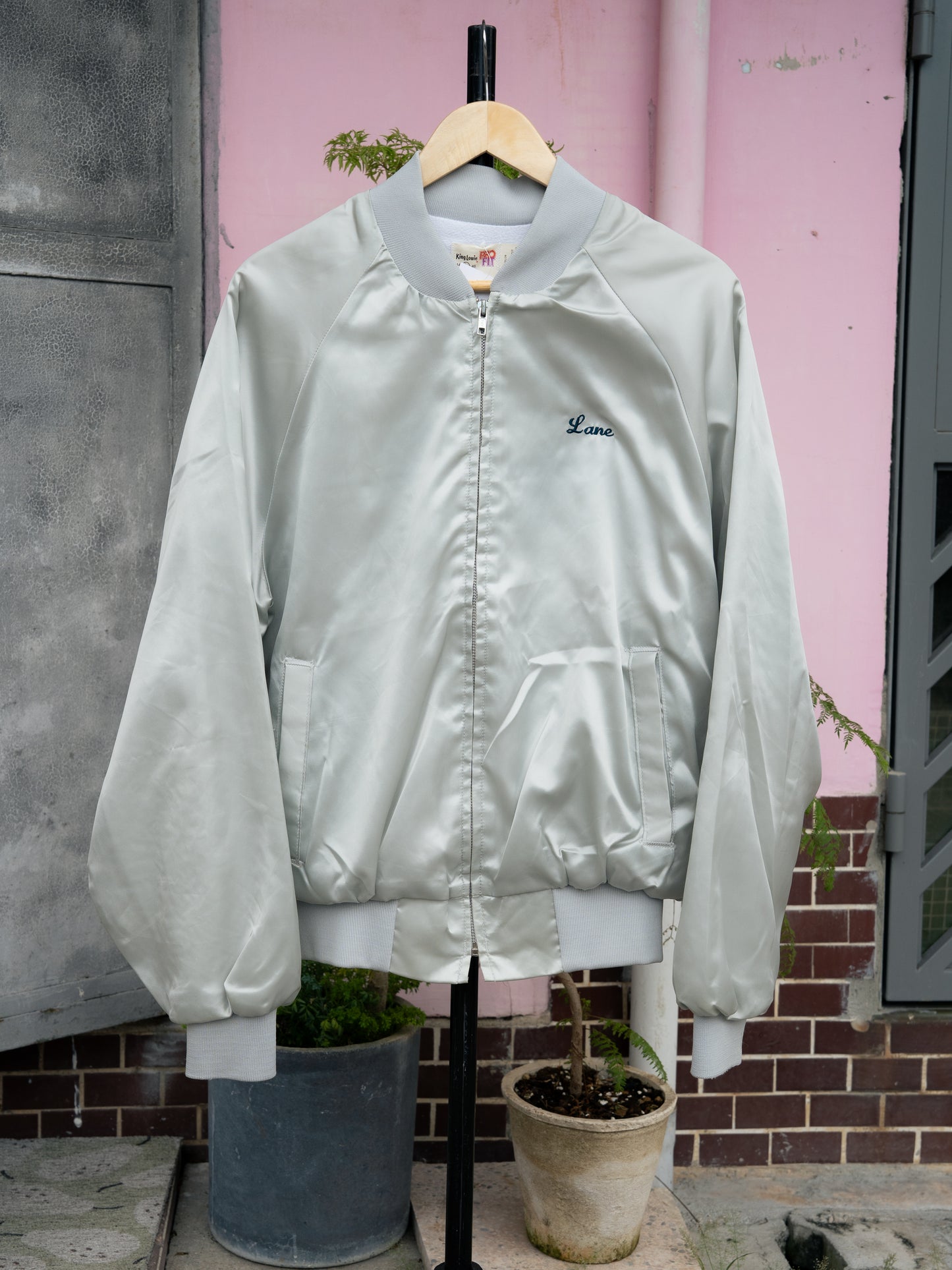 1980-90s "King Louie PRO-FIT" Zip-Up Satin Jacket