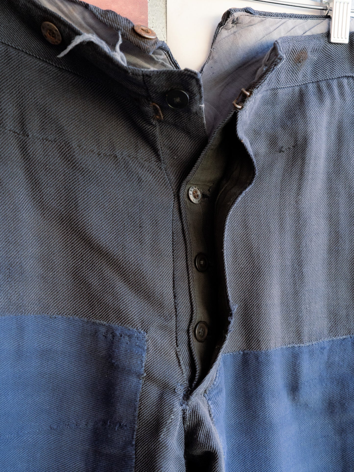 1930-40s French Indigo Cotton Twill Work Pants