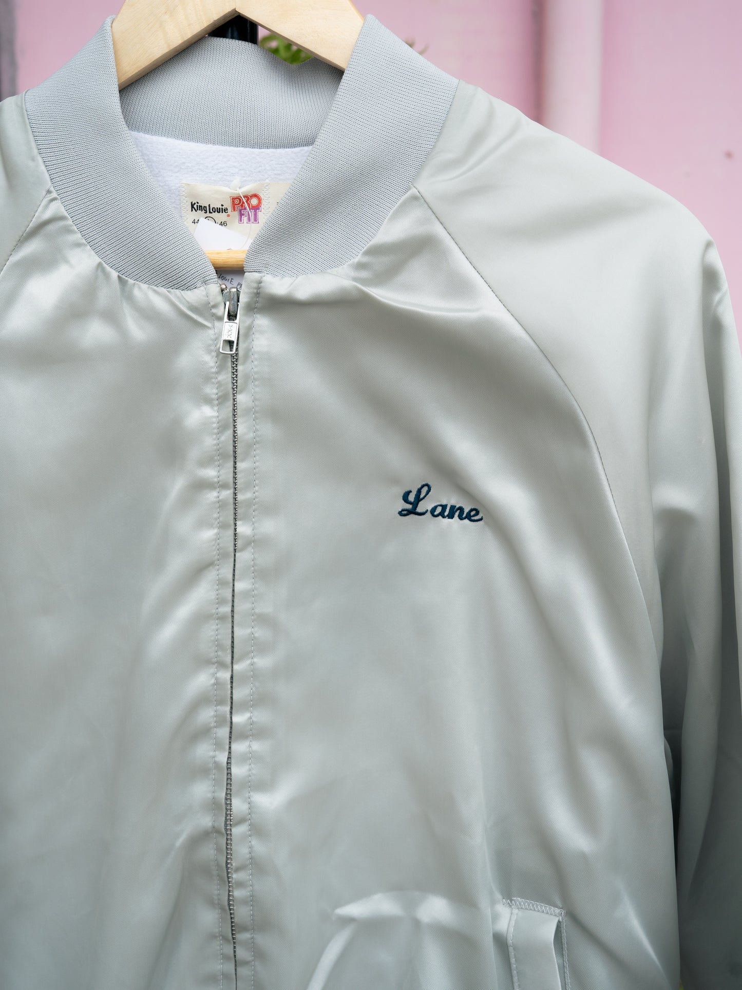 1980-90s "King Louie PRO-FIT" Zip-Up Satin Jacket