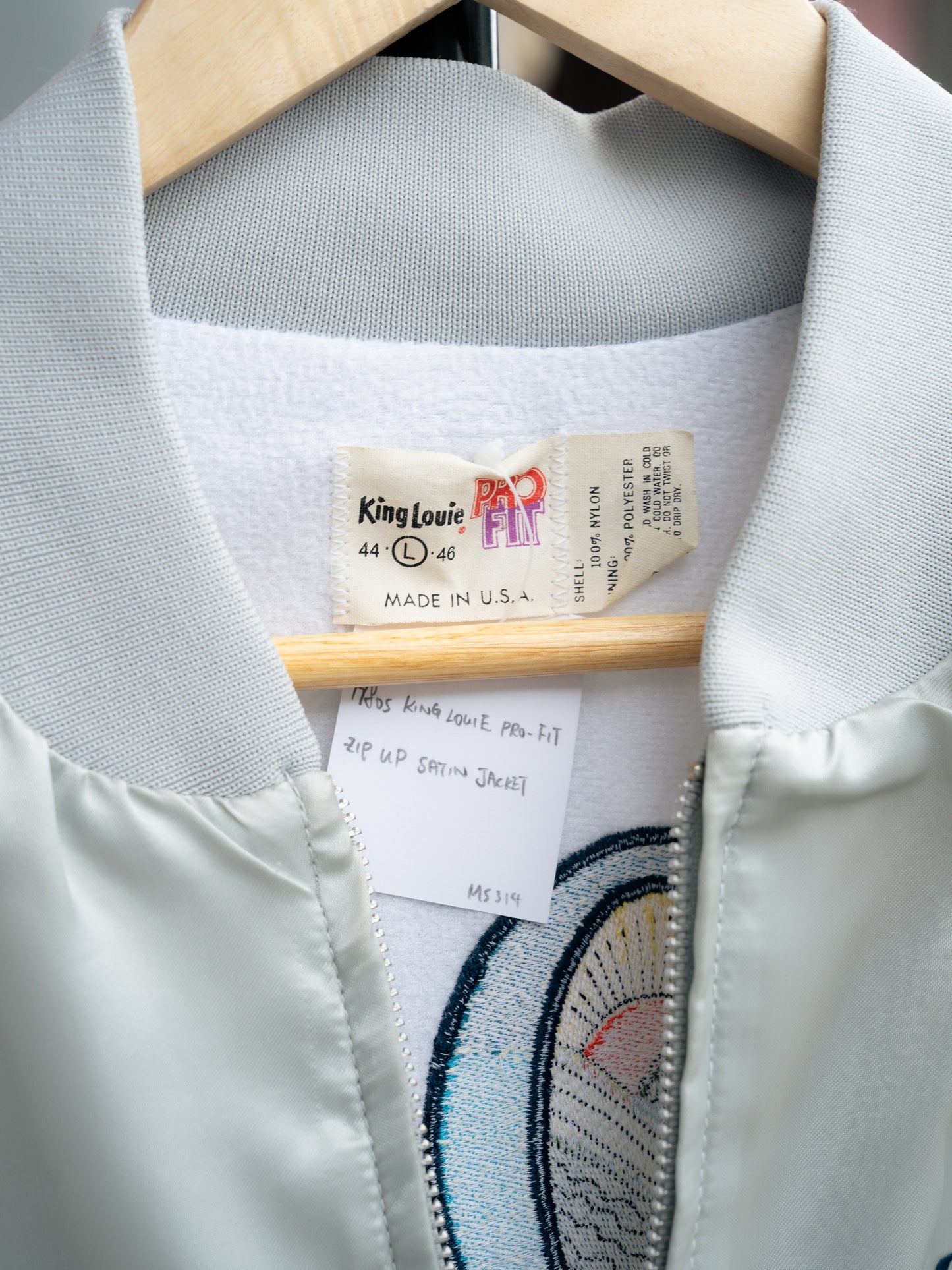 1980-90s "King Louie PRO-FIT" Zip-Up Satin Jacket