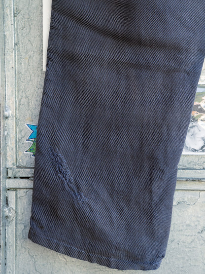 1930-40s French Indigo Cotton Twill Work Pants