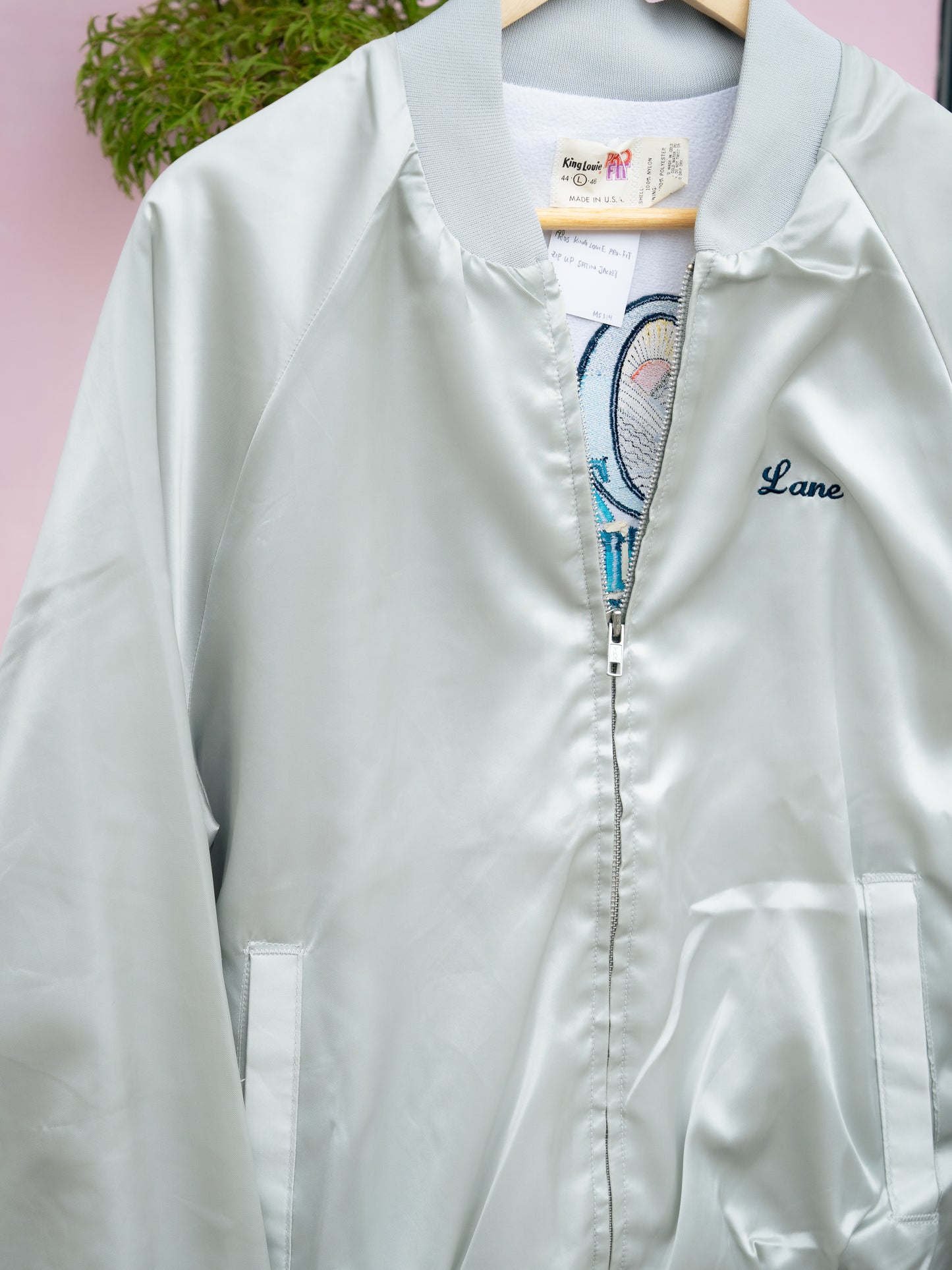 1980-90s "King Louie PRO-FIT" Zip-Up Satin Jacket