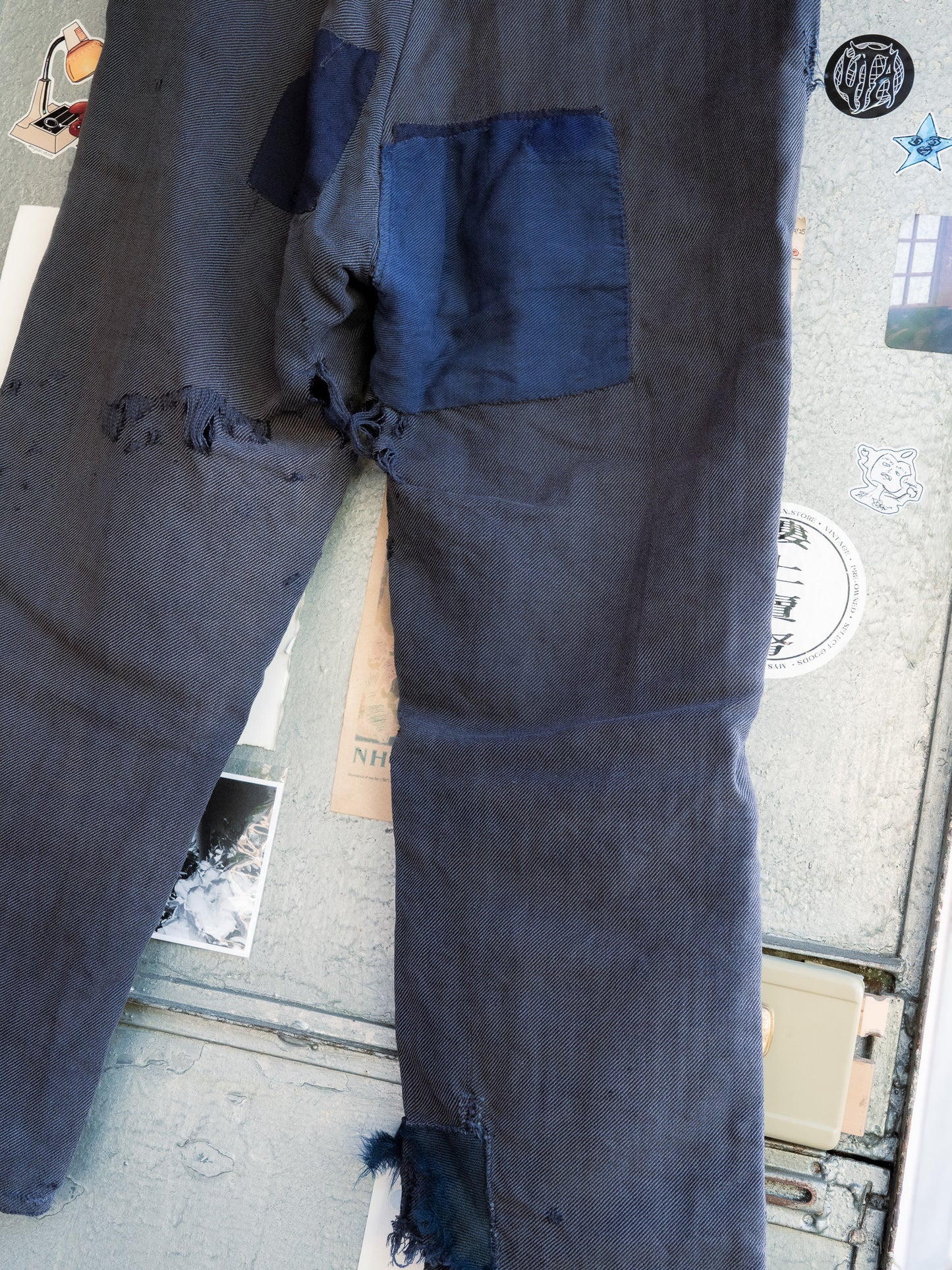 1930-40s French Indigo Cotton Twill Work Pants