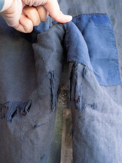 1930-40s French Indigo Cotton Twill Work Pants