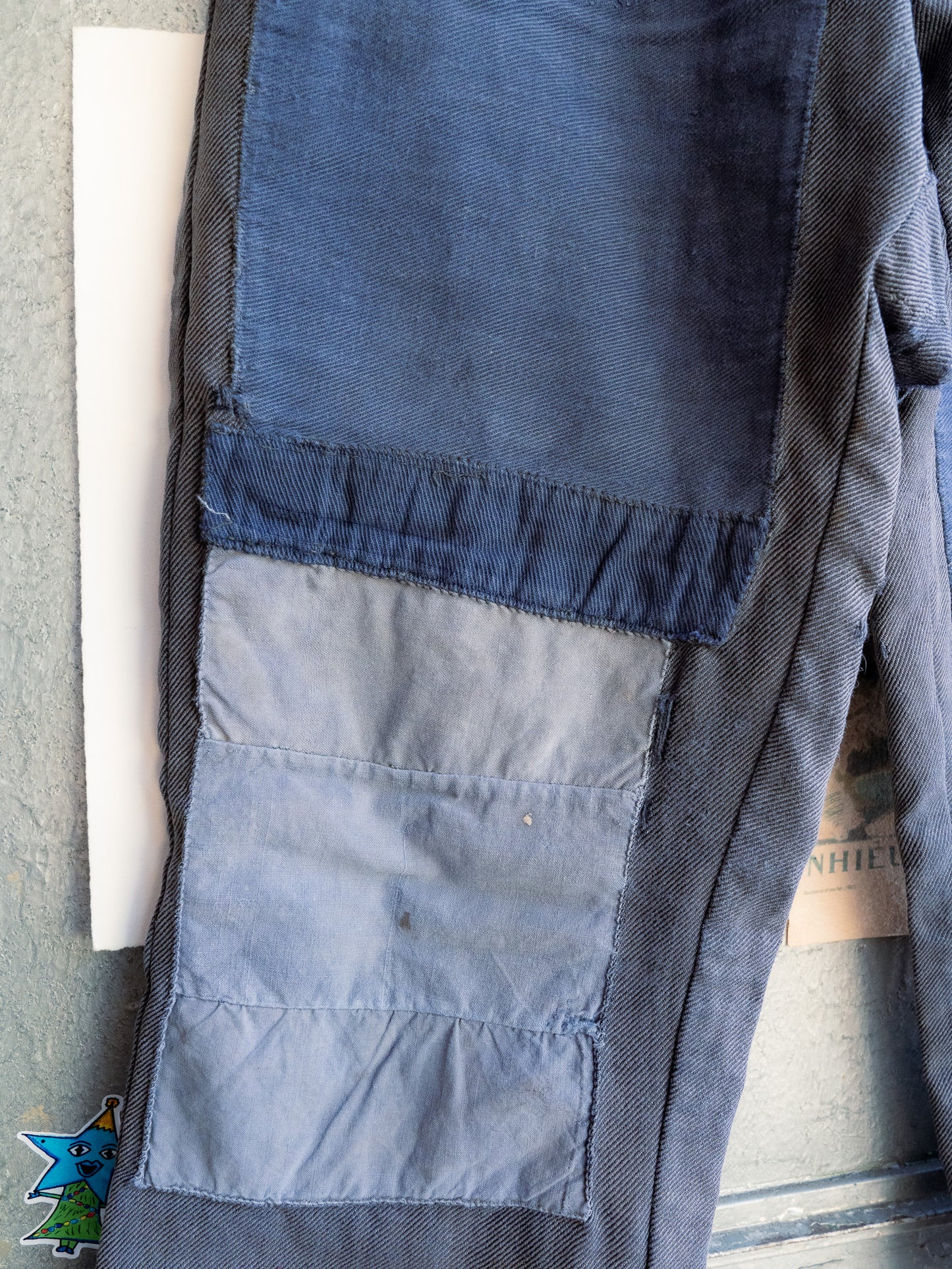 1930-40s French Indigo Cotton Twill Work Pants