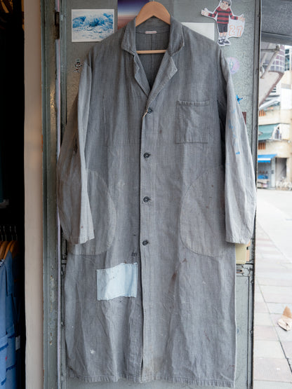 1950-60s French "Bernard Jalais" Black Chambray Atelier Coat