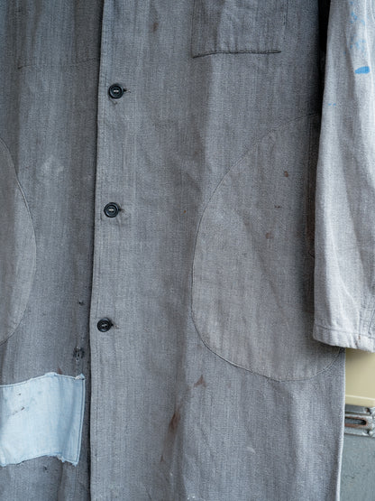 1950-60s French "Bernard Jalais" Black Chambray Atelier Coat