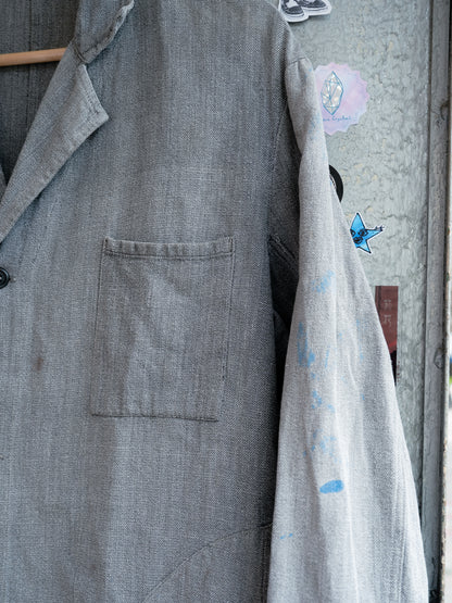 1950-60s French "Bernard Jalais" Black Chambray Atelier Coat