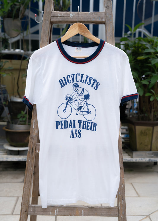 1980s "TARGET" Bicyclists Pedal Their Ass Ringer Tee
