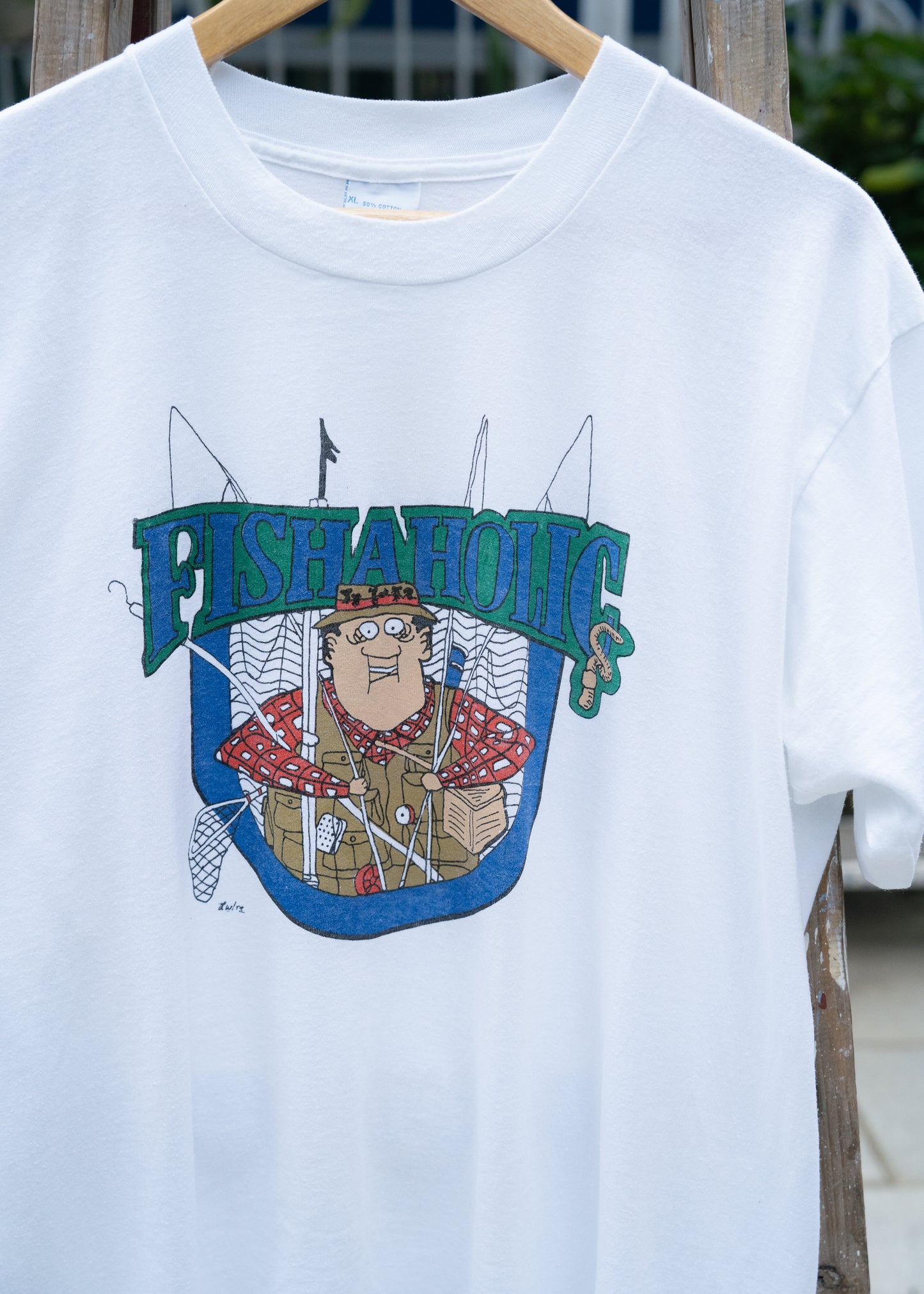 1980～90年代「SALEM SPORTSWEAR」フィシャホリックプリントTシャツ