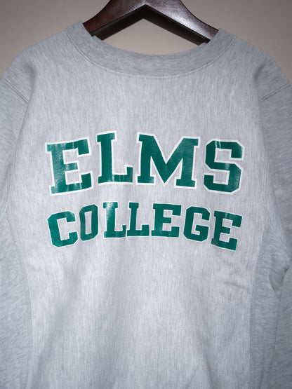 Late 1980s "CHAMPION" ELMS COLLEGE Reverse Weave Sweatshirt