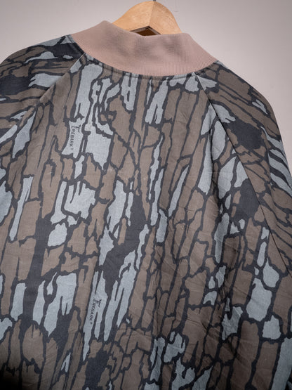 1990s "FIELDLINE" TREBARK 3M Thinsulate Camo Hunting Double-Face Bomber Jacket