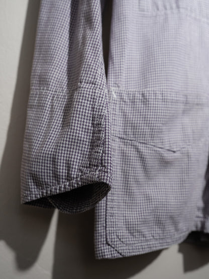 1950-60s French Butcher Houndstooth Double Breasted Work Jacket