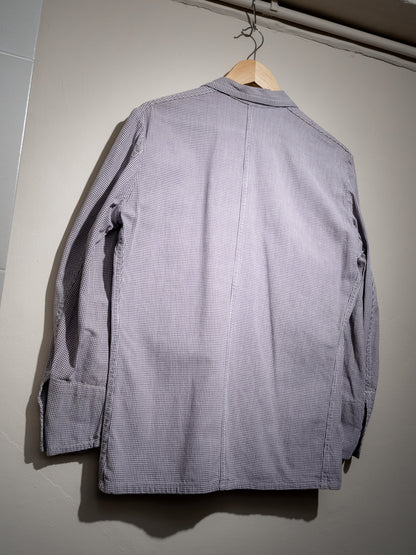 1950-60s French Butcher Houndstooth Double Breasted Work Jacket