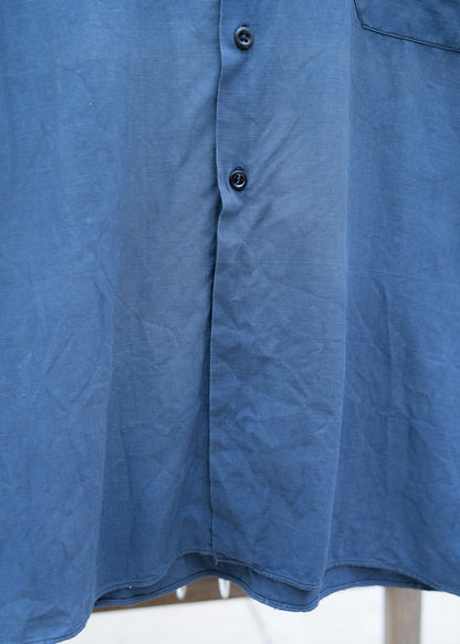 1940s French "CHEMISERIES FRANCAISES" Indigo Work Short Sleeve Shirt