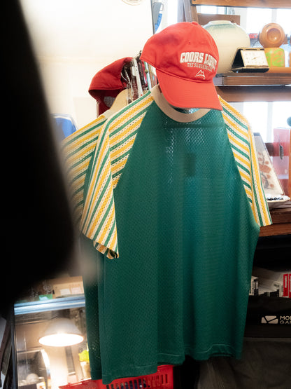 1970s "SWINGSTER" Mesh Raglan Striped Sleeves Jersey Shirt