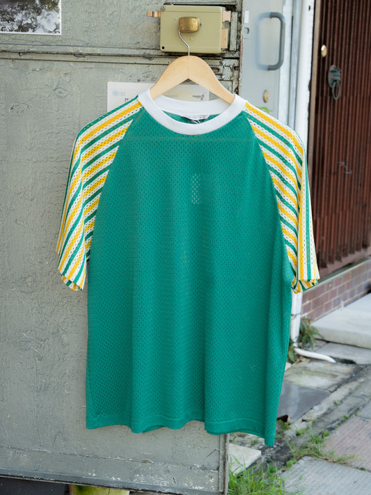 1970s "SWINGSTER" Mesh Raglan Striped Sleeves Jersey Shirt