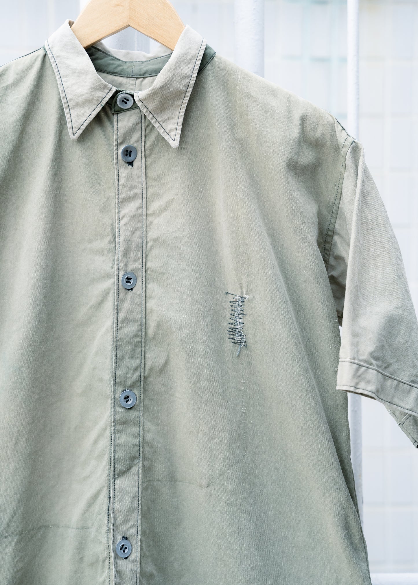 1940s U.S. Military Tent Zeltbahn Buttons Remake Shirt