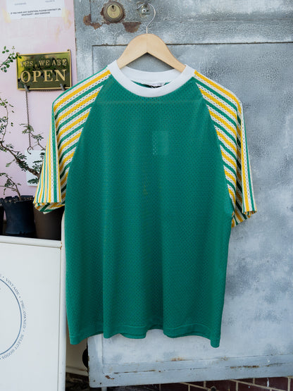 1970s "SWINGSTER" Mesh Raglan Striped Sleeves Jersey Shirt