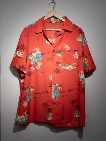 Shell & Palm Patterned Short Sleeve Hawaiian Shirt