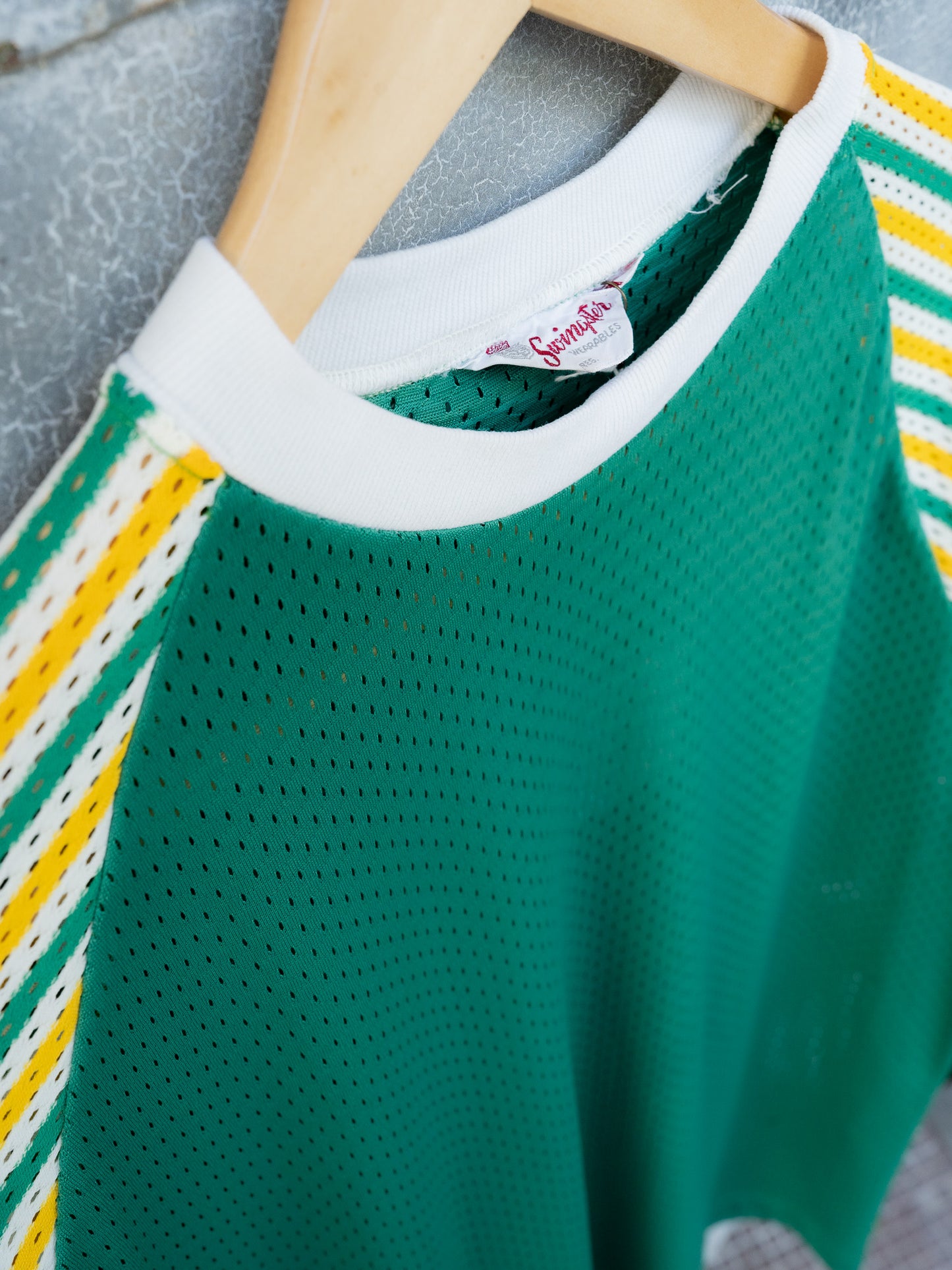 1970s "SWINGSTER" Mesh Raglan Striped Sleeves Jersey Shirt