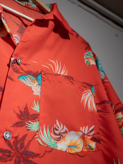 Shell & Palm Patterned Short Sleeve Hawaiian Shirt