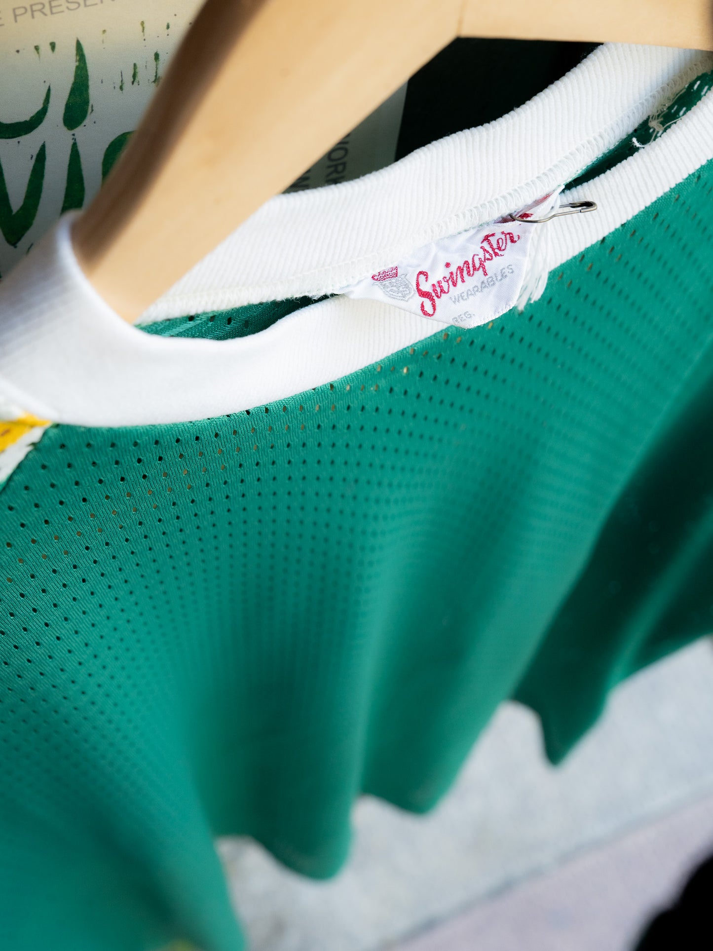 1970s "SWINGSTER" Mesh Raglan Striped Sleeves Jersey Shirt