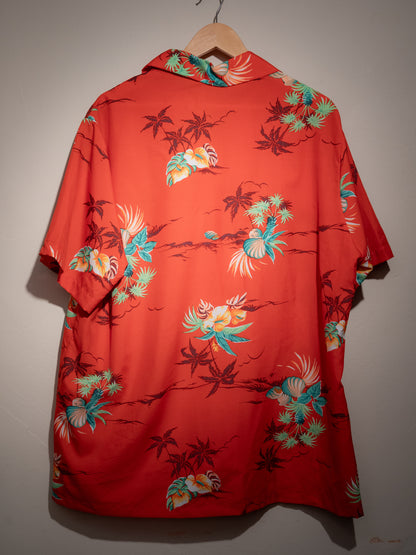 Shell & Palm Patterned Short Sleeve Hawaiian Shirt