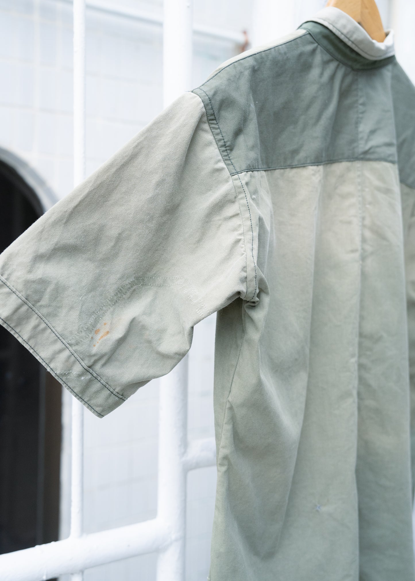 1940s U.S. Military Tent Zeltbahn Buttons Remake Shirt