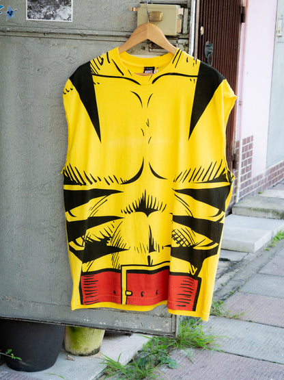 2000s "Mad Engine" Marvel Wolverine Muscle Costume Cropped Sleeves Tee