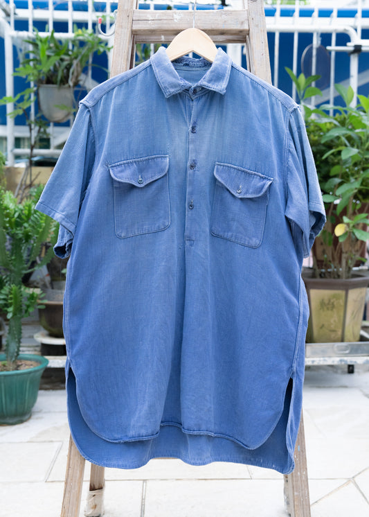 1940-50s French Cotton Pullover Work Shirt
