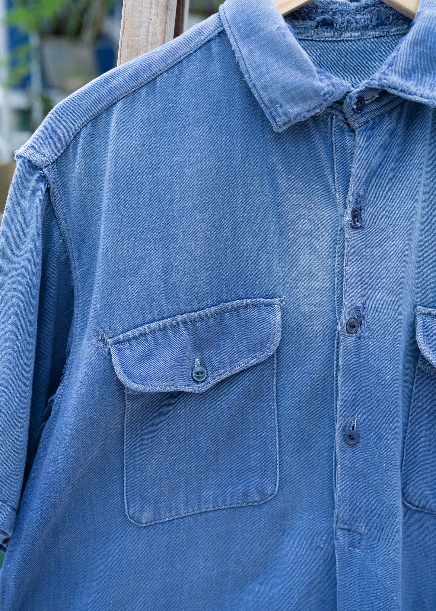 1940-50s French Cotton Pullover Work Shirt