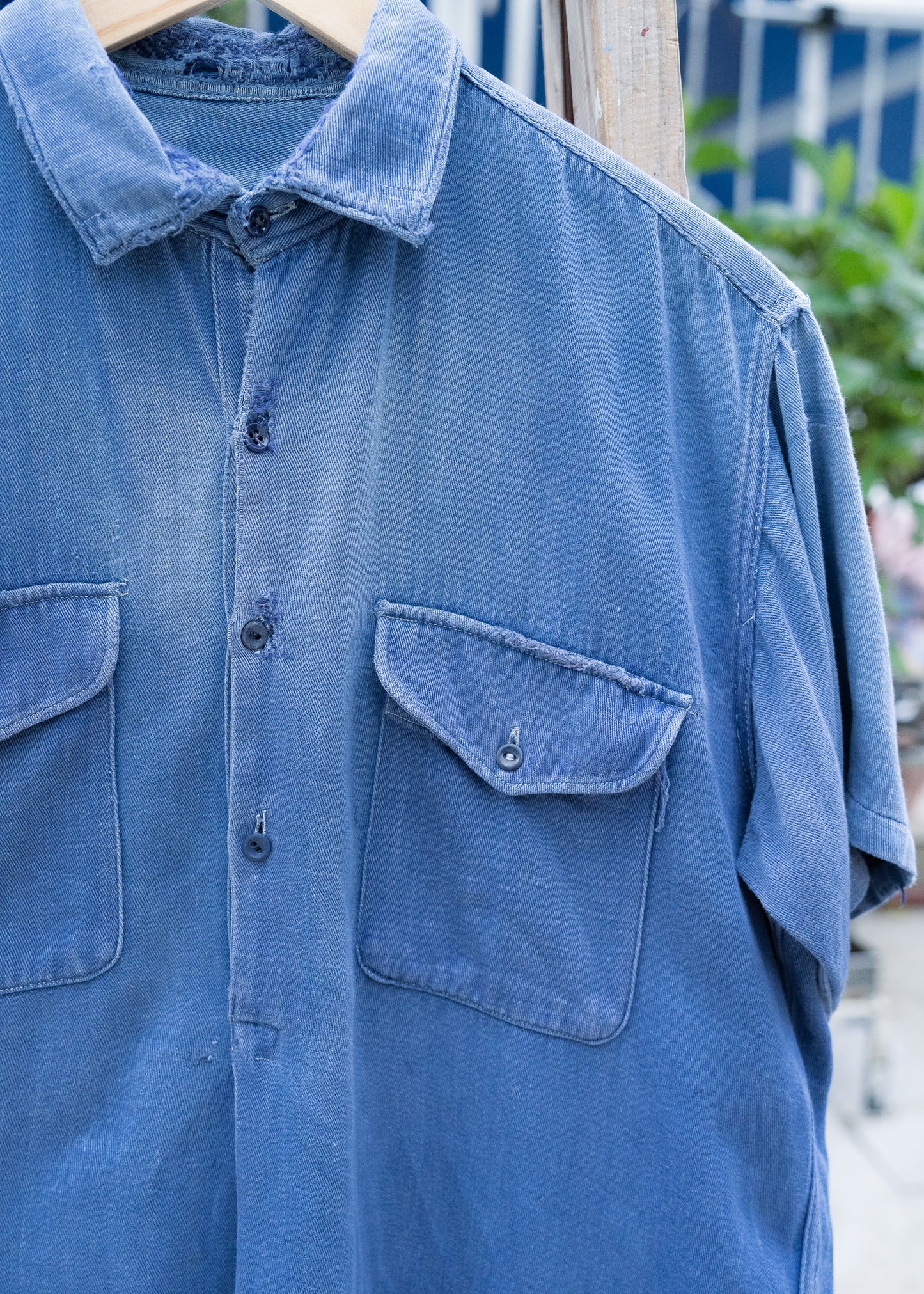 1940-50s French Cotton Pullover Work Shirt