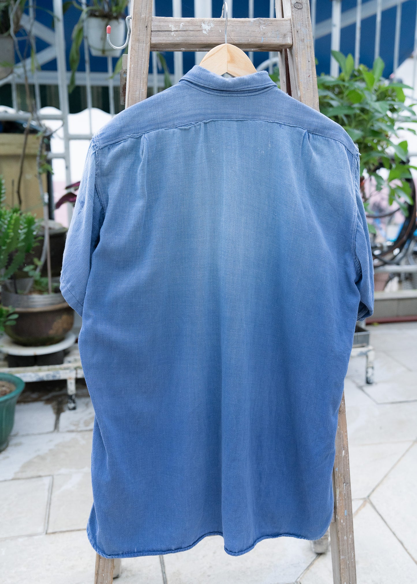 1940-50s French Cotton Pullover Work Shirt