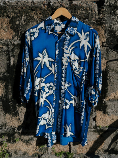 “SRIM”玫瑰花圖案夏威夷襯衫