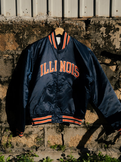 Mid 1980s "STARTER" Illinois Satin Bomber Jacket"